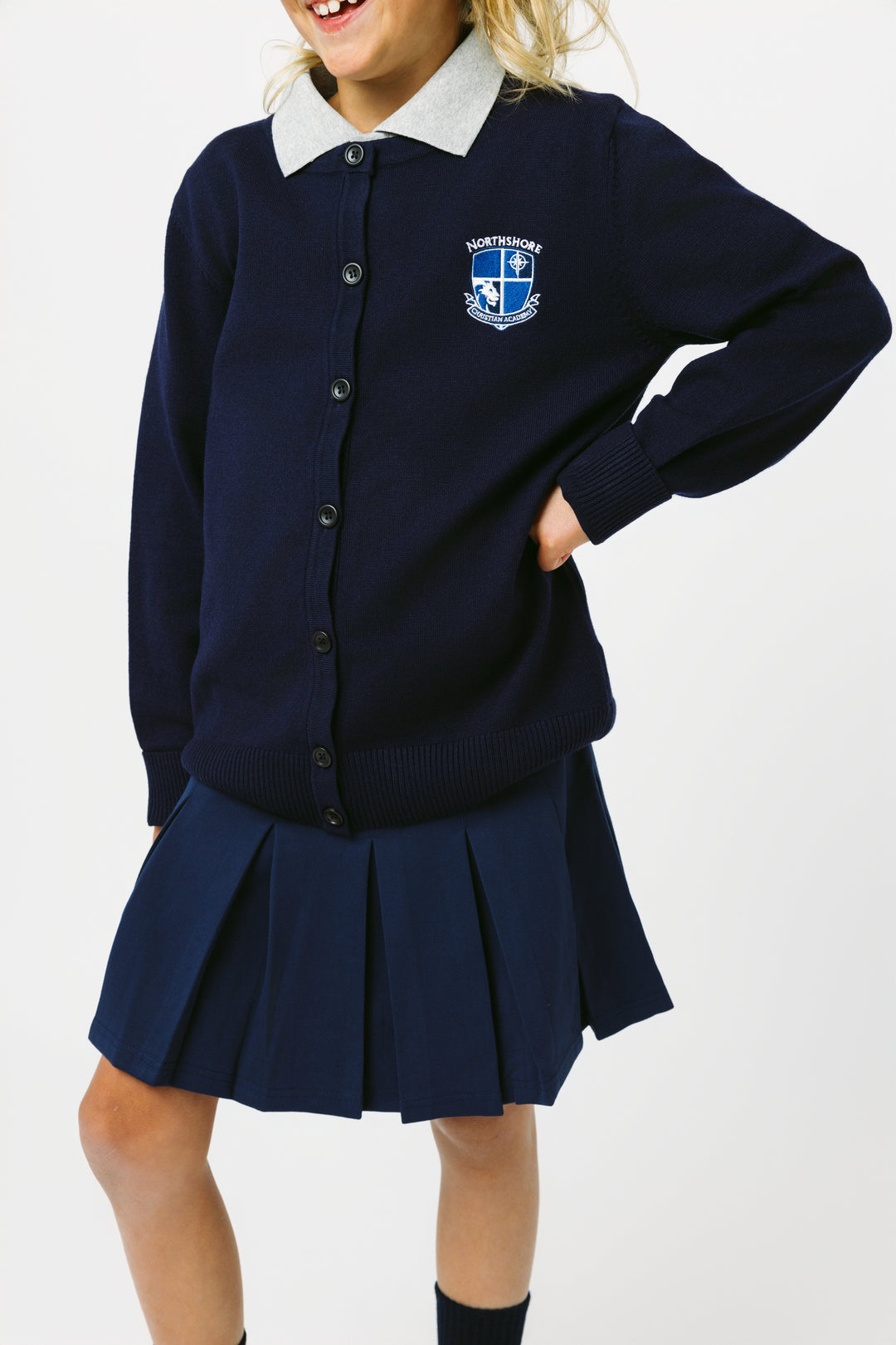 NCA Button Up Sweater - Navy