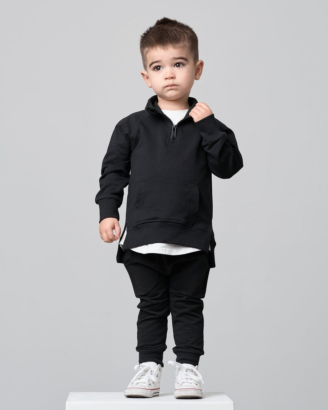 Quarter Zip Pullover - Black