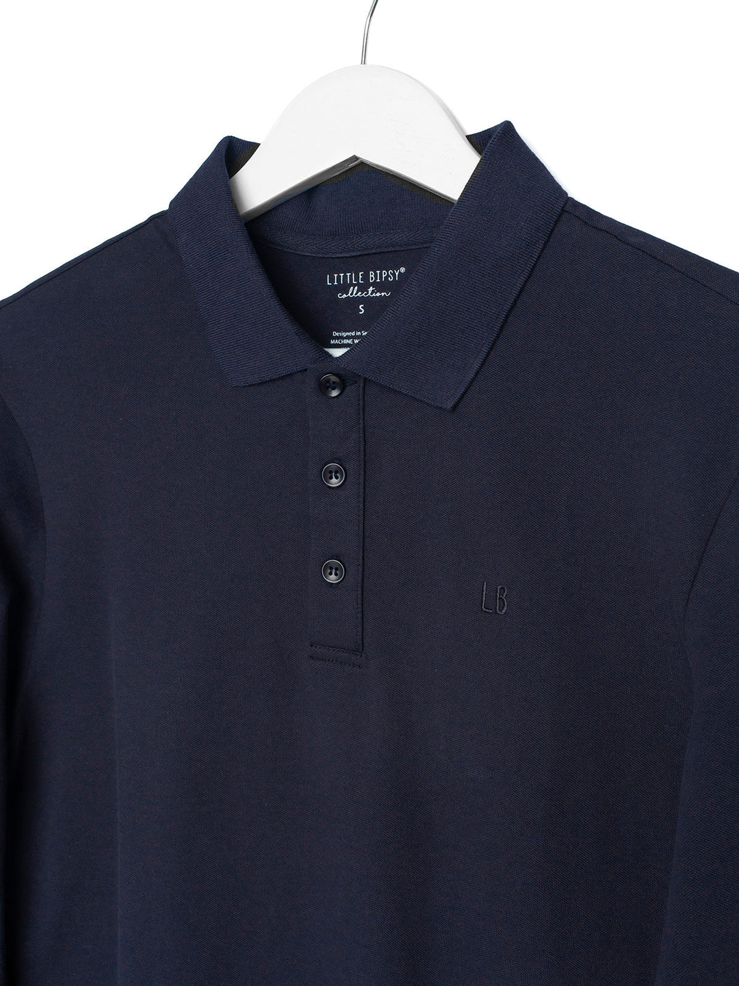 Adult Basic Long Sleeve Polo Shirt - Navy