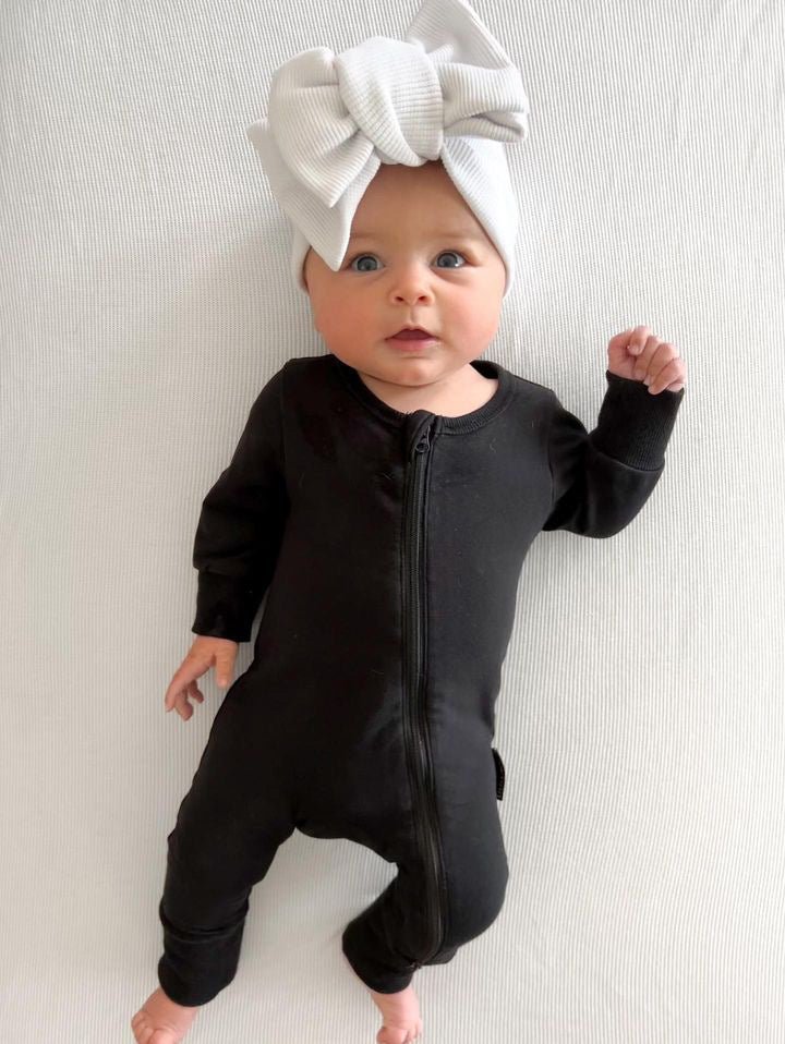 2-Way Zip Romper - Black - Little Bipsy