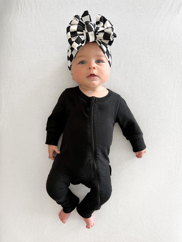 2-Way Zip Romper - Black - Little Bipsy