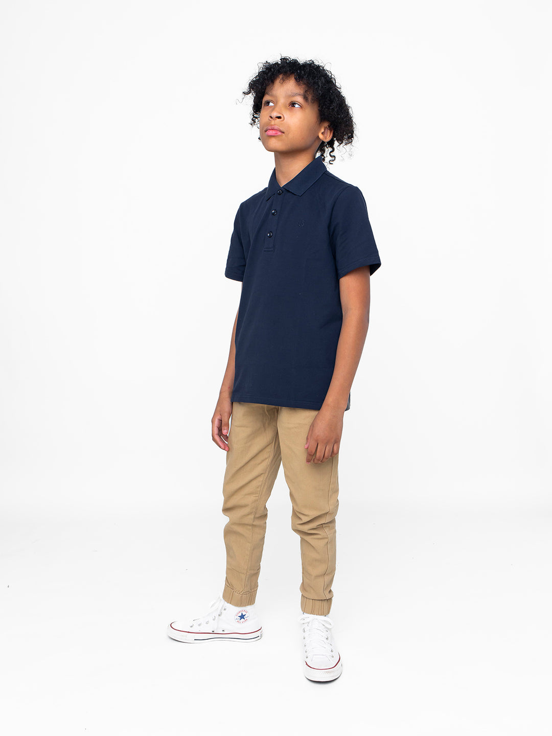 Basic Short Sleeve Polo Shirt - Navy